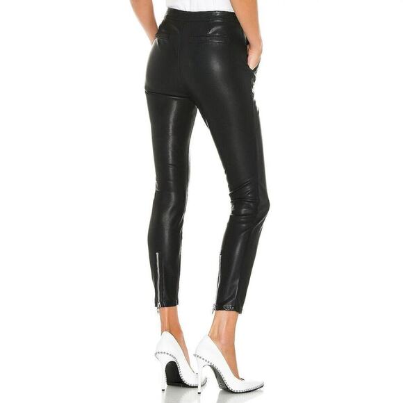 Blank NYC The Bond Pants Vegan Leather Skinny Mid Rise Carbon Black NWT Size 26 - Picture 4 of 11